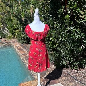 Zara Red Floral Dress
